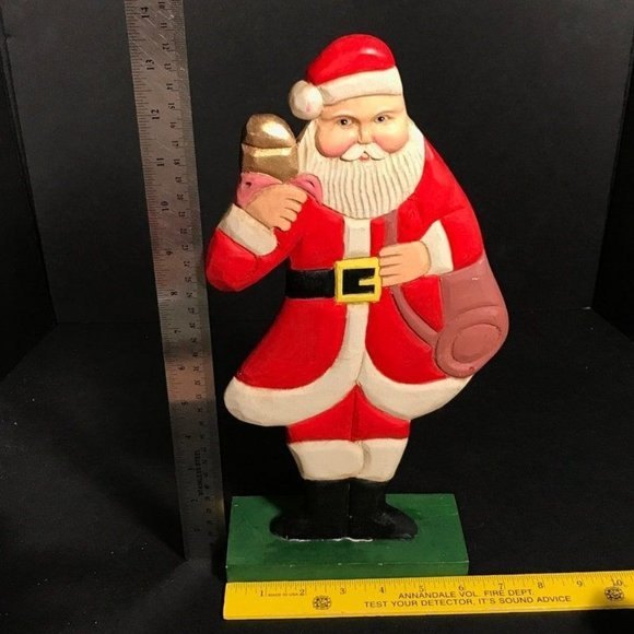 Vintage Folk art Santa Christmas decoration, Carved wood standing Kris Kringle C - Picture 9 of 10